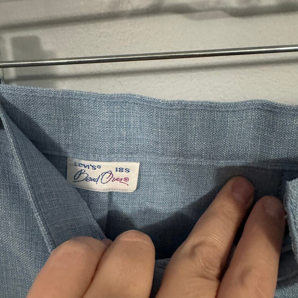 Vintage 1980s Levi's Bend Over Pants Women's Size 18 Short Light Blue Slacks - Picture 4 of 6